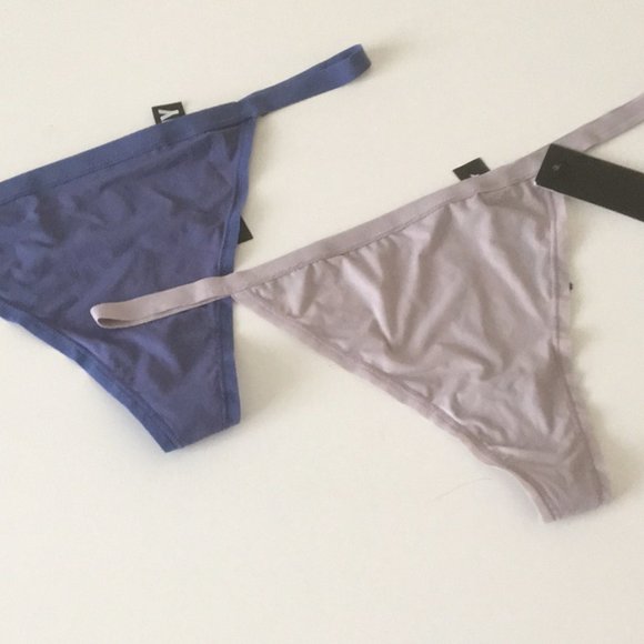 2 DKNY String Thong Blue Taupe G-string Thongs XL - Picture 2 of 14